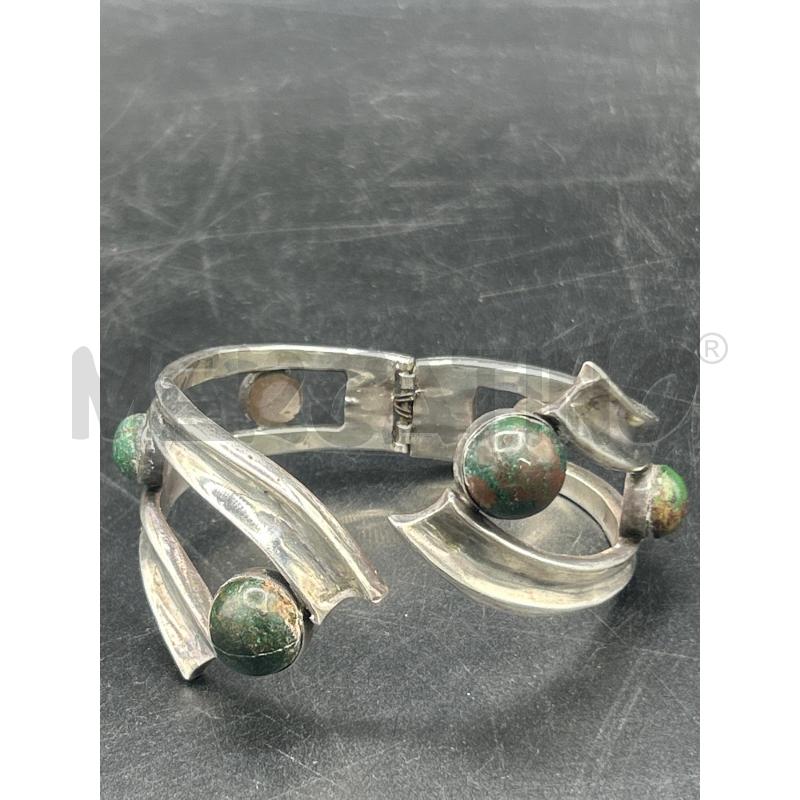 BRACCIALE ARG RIGIDO SFERE VERDI DA RIV | Mercatino dell'Usato Roma rebibbia 1