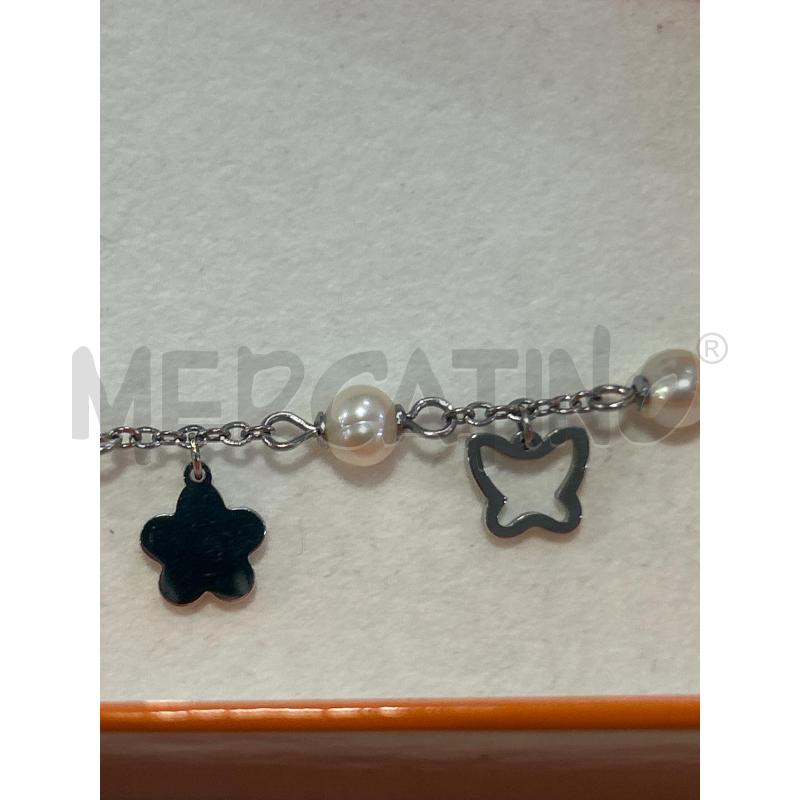 BRACCIALE BOCCADAMO CROMO PERLINE FARFALLE  | Mercatino dell'Usato Roma rebibbia 2