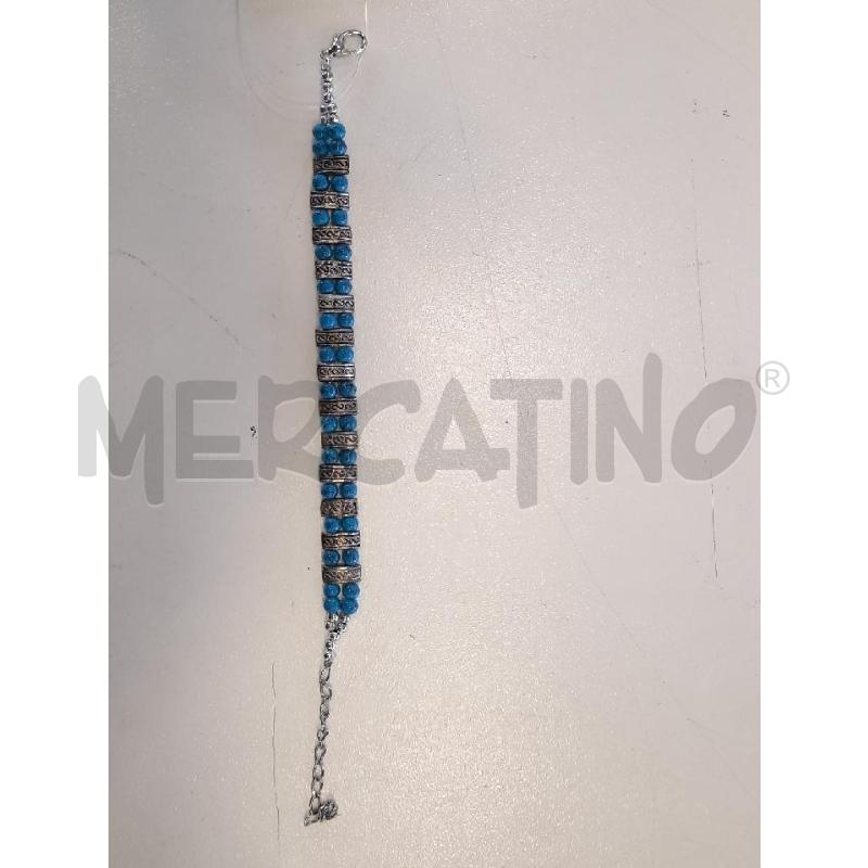 BRACCIALE D PIATTI/SFERE AZZURRE  | Mercatino dell'Usato Roma rebibbia 1