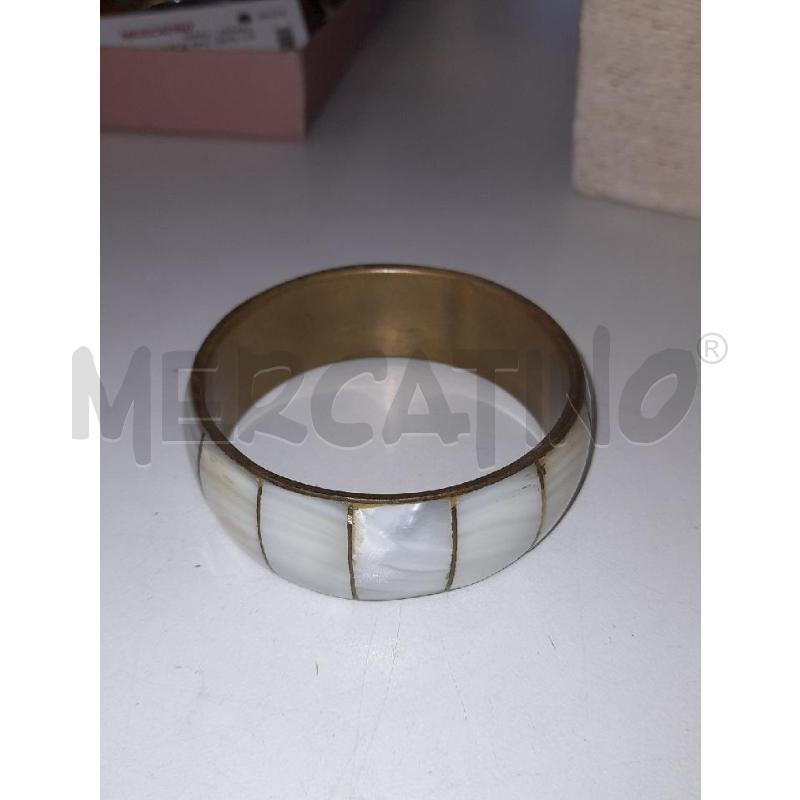 BRACCIALE OTTONE RIGIDO INTARSI MADREPERLA | Mercatino dell'Usato Roma rebibbia 2