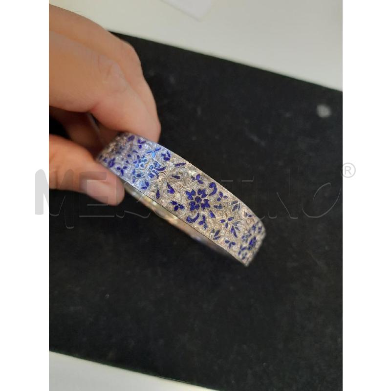 BRACCIALE RIGIDO DEC BLU FIORI | Mercatino dell'Usato Roma rebibbia 2