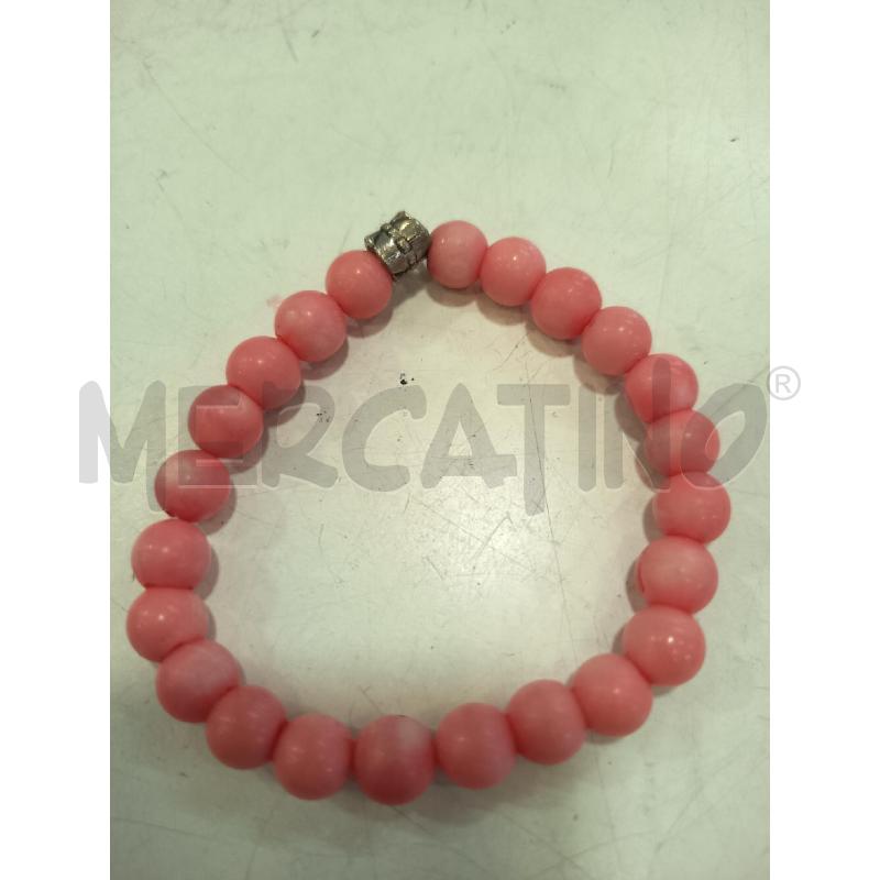 BRACCIALE SFERE CORALLO ROSA PLACCA METALLO | Mercatino dell'Usato Roma rebibbia 1