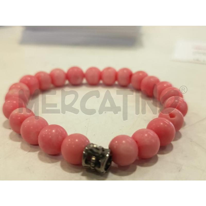 BRACCIALE SFERE CORALLO ROSA PLACCA METALLO | Mercatino dell'Usato Roma rebibbia 2