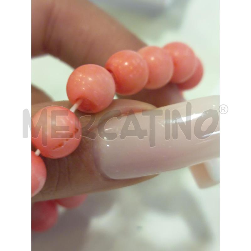 BRACCIALE SFERE CORALLO ROSA PLACCA METALLO | Mercatino dell'Usato Roma rebibbia 3