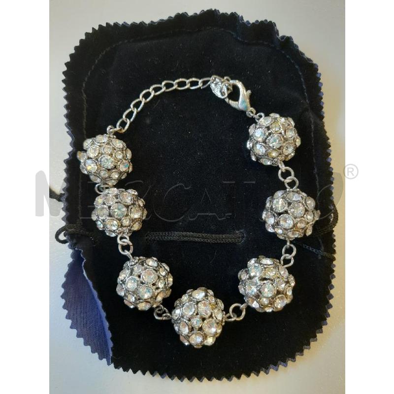 BRACCIALE SFERE STRASS CROMO | Mercatino dell'Usato Roma rebibbia 1