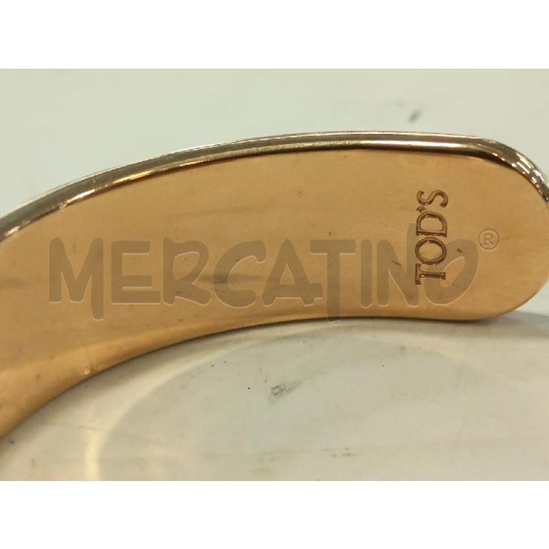 BRACCIALE TOD'S RIGIDO DORATO PELLE NERA STRASS INCASTONATI SEGNI DI USURA  | Mercatino dell'Usato Roma rebibbia 2