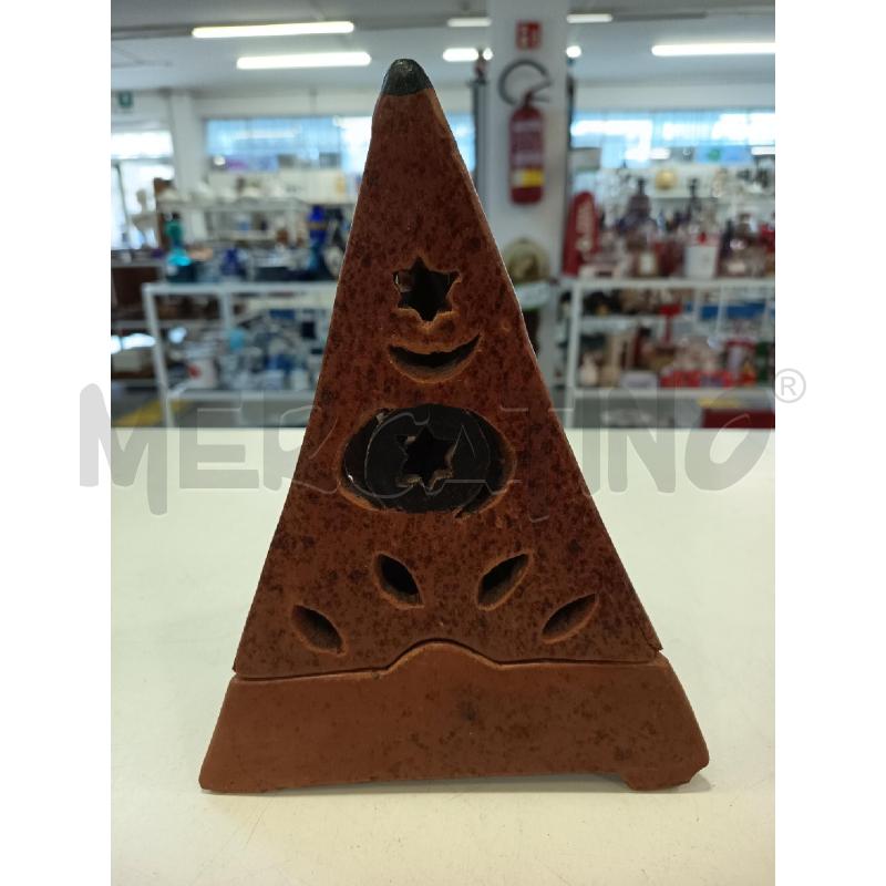 BRUCIA ESSENZE CERAM MARRONE PIRAMIDE GRANDE | Mercatino dell'Usato Roma rebibbia 1