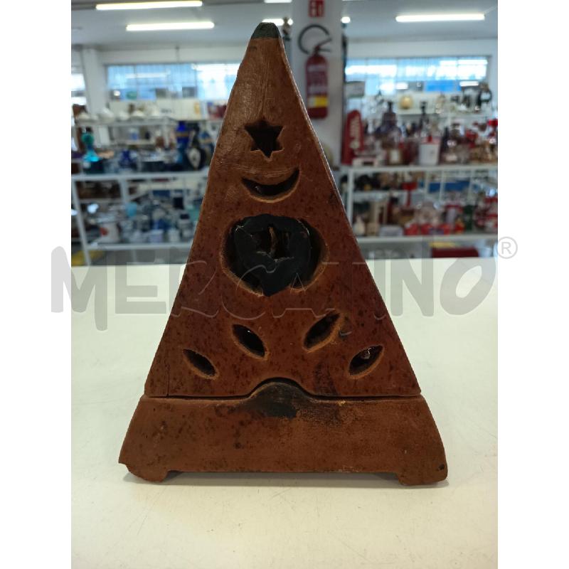 BRUCIA ESSENZE CERAM MARRONE PIRAMIDE GRANDE | Mercatino dell'Usato Roma rebibbia 2