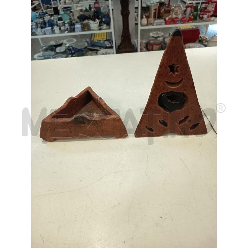 BRUCIA ESSENZE CERAM MARRONE PIRAMIDE GRANDE | Mercatino dell'Usato Roma rebibbia 3