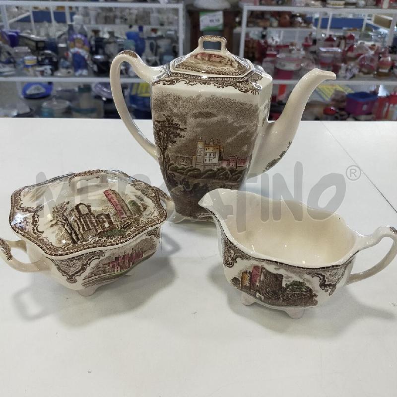 CAFFE' SET JOHNSON BROS 3PZ MARRONE PAESAGGIO | Mercatino dell'Usato Roma rebibbia 1