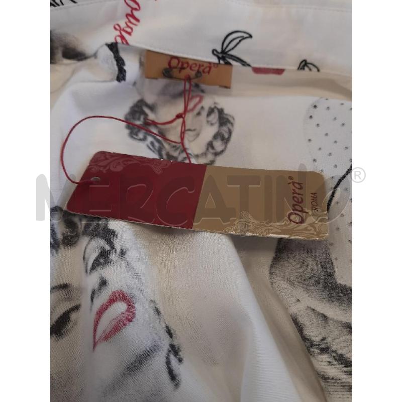 CAMICIA BIANCA OPERÀ STAMPA MARILYN MONROE | Mercatino dell'Usato Roma rebibbia 3