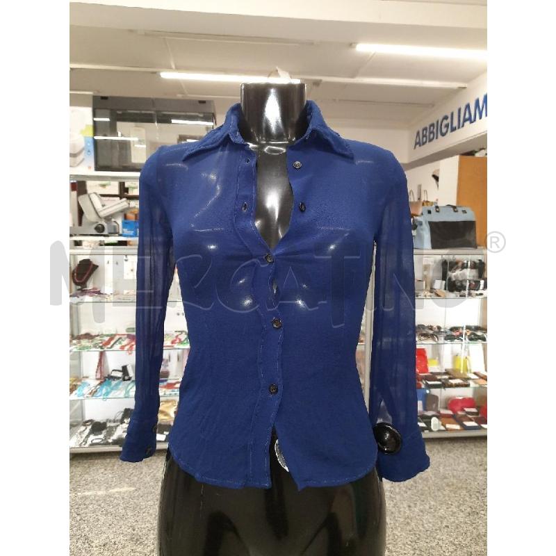 CAMICIA DONNA III PURA SETA BLU  | Mercatino dell'Usato Roma rebibbia 1