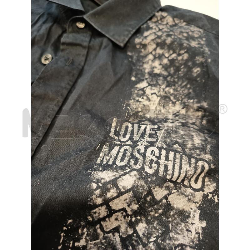 CAMICIA DONNA M CORTA LOVE MOSCHINO TGM NERA EFF IMPRONTE LATO SINISTRO S LOGO GRIGIO | Mercatino dell'Usato Roma rebibbia 3