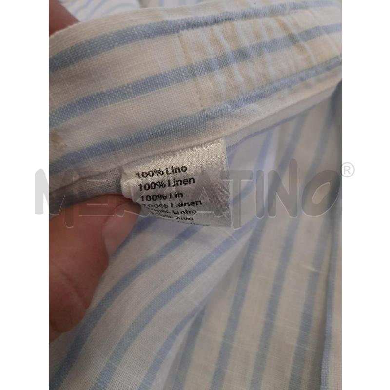 CAMICIA UOMO CAMICISSIMA 100% LINO BIANGA RIGHE BLU | Mercatino dell'Usato Roma rebibbia 4