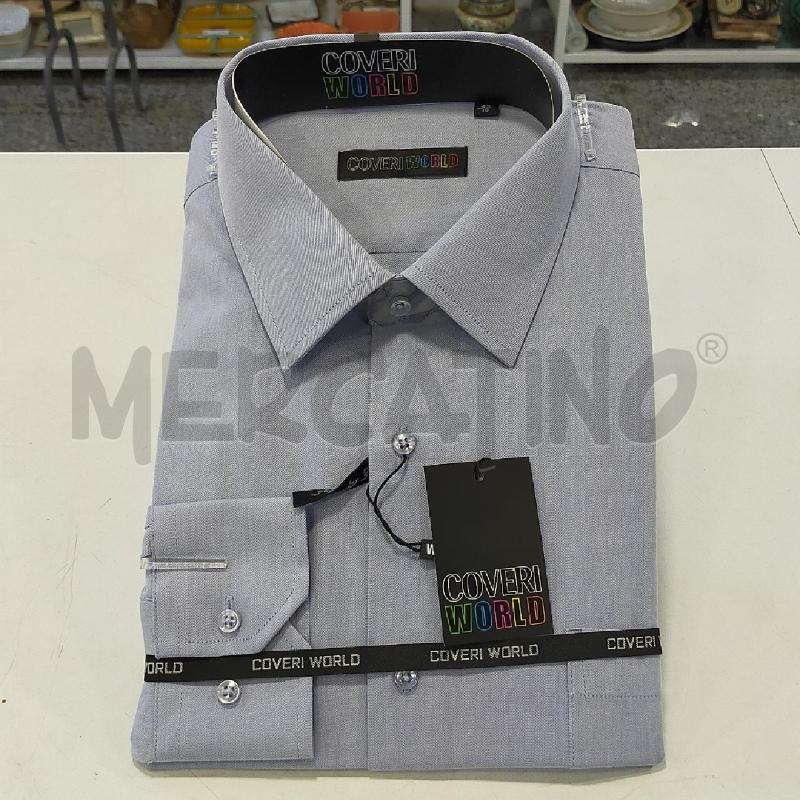 CAMICIA UOMO COVERI WORLD CELESTE CARTELLINATA | Mercatino dell'Usato Roma rebibbia 1