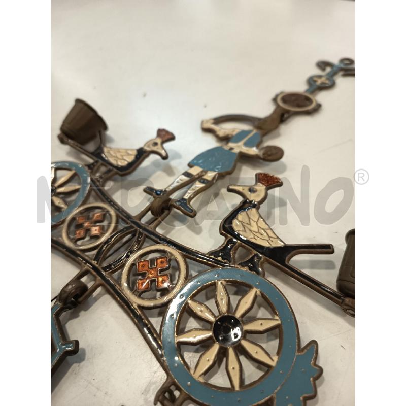 CANDELABRO GRECO BIZANTINOSMALTO BIANCO AZZURRO | Mercatino dell'Usato Roma rebibbia 3