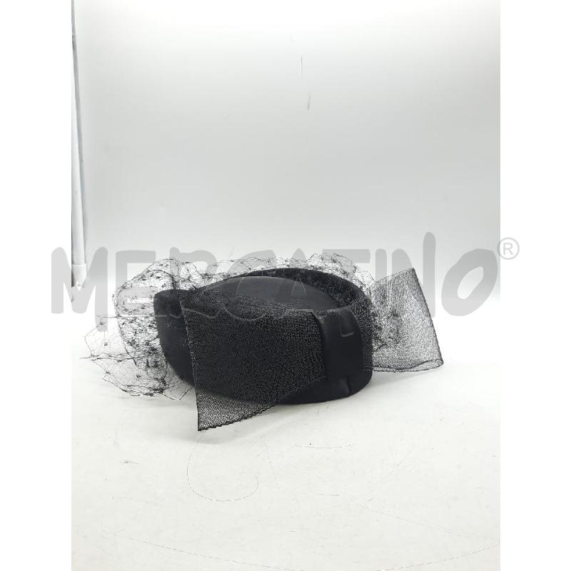 CAPPELLO DONNA DA CERIMONIA NERO CON VELINA E FIOCCO | Mercatino dell'Usato Roma rebibbia 1