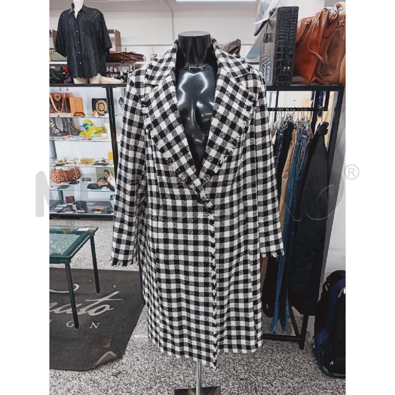 CAPPOTTO DONNA FIORELLA RUBINO SCACCHI NERO/BIANCO | Mercatino dell'Usato Roma rebibbia 1