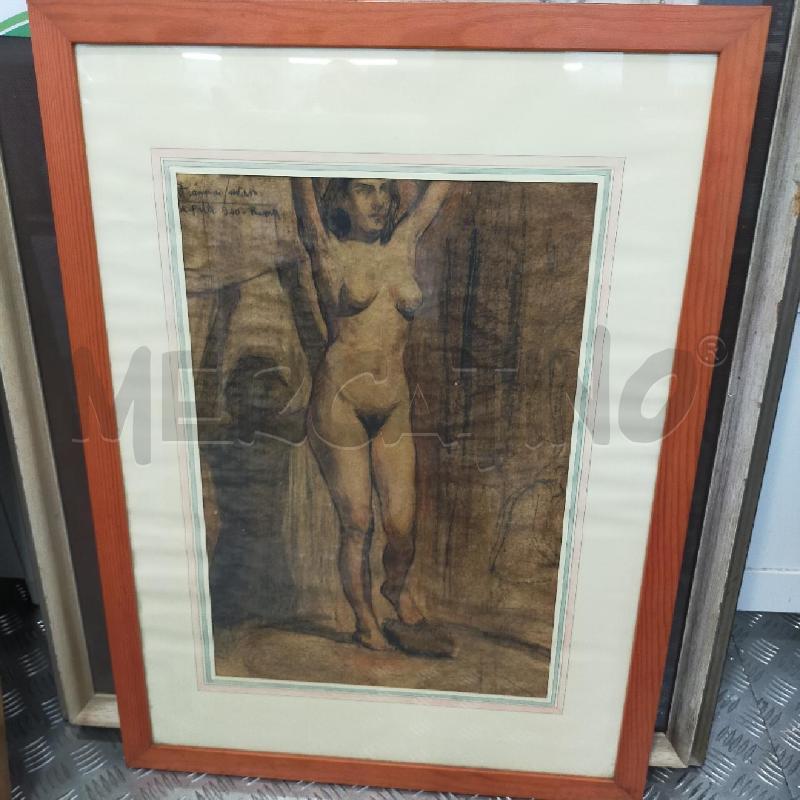 CARBONCINO DONNA NUDA C LEGNO 75X55 | Mercatino dell'Usato Roma rebibbia 1