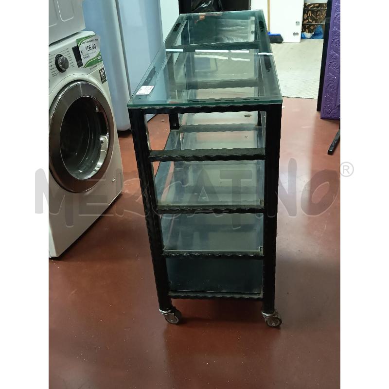 CARRELLO METTALLO VARI RIPIANI NERO CON RUOTE | Mercatino dell'Usato Roma rebibbia 3