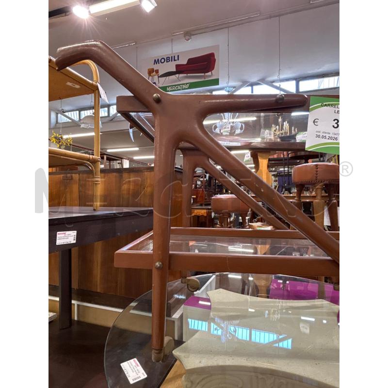 CARRELLO PORTA VIVANDE LEGNO /VETRO | Mercatino dell'Usato Roma rebibbia 2
