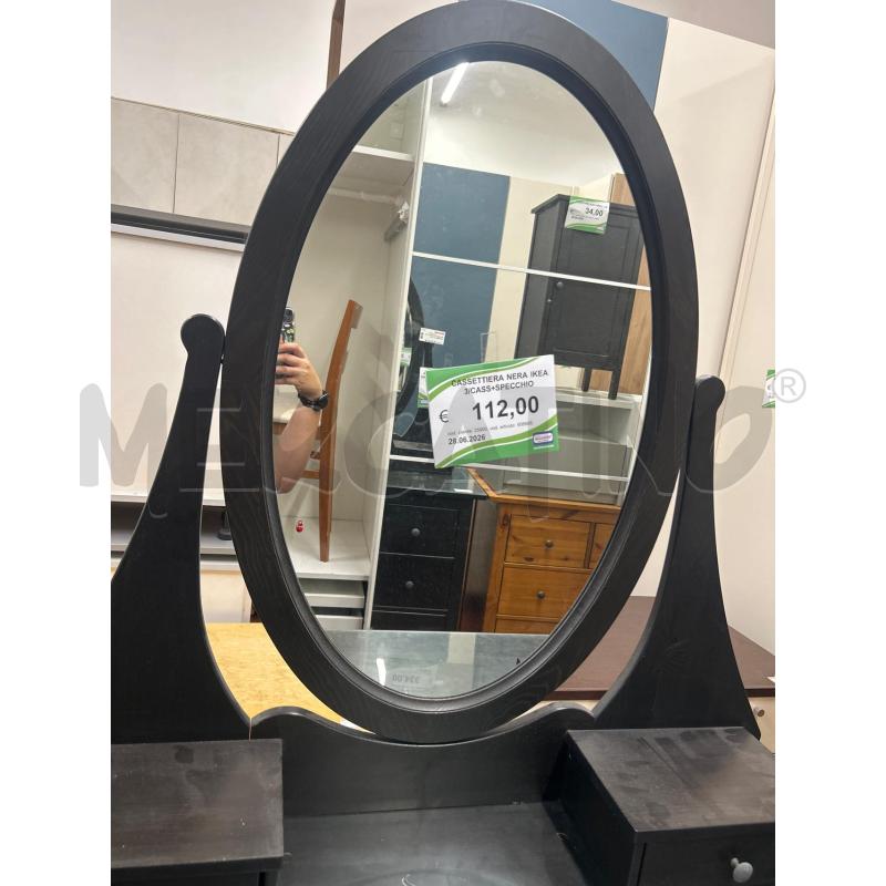 CASSETTIERA NERA IKEA 3/CASS+SPECCHIO | Mercatino dell'Usato Roma rebibbia 3