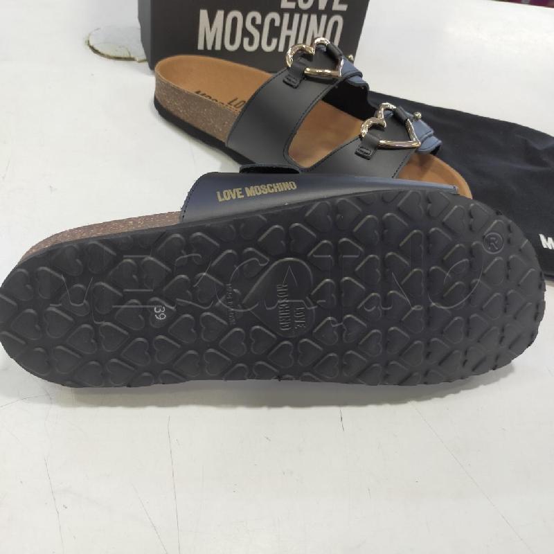 CIABATTE BIRKI LOVE MOSCHINO NERE VITELLO  | Mercatino dell'Usato Roma rebibbia 3