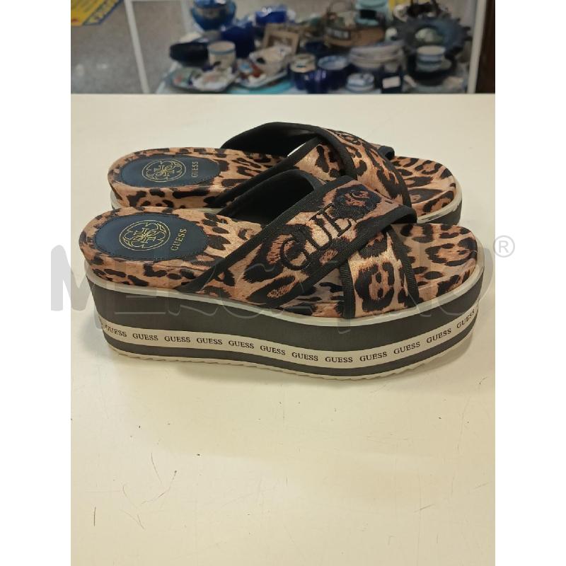 CIABATTE DONNA GUESS LEOPARDATE PARA GOMMA ALTA NERA LOGATA  | Mercatino dell'Usato Roma rebibbia 2