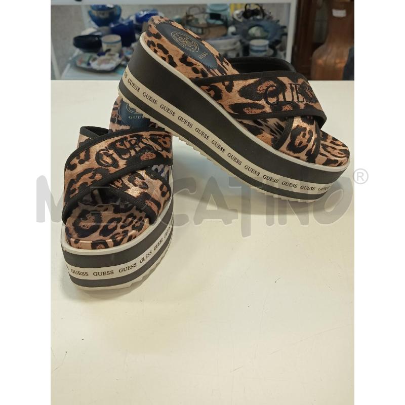 CIABATTE DONNA GUESS LEOPARDATE PARA GOMMA ALTA NERA LOGATA  | Mercatino dell'Usato Roma rebibbia 3