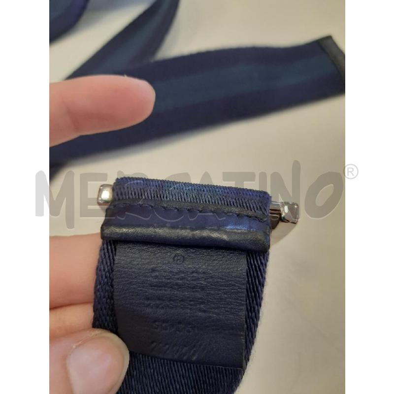 CINTURA UOMO GUCCI TESSUTO BLU/CELESTE FIB LOGATA CROMO | Mercatino dell'Usato Roma rebibbia 3