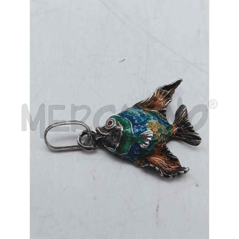 CIONDOLO ARG PESCE SMALTATO BLU/VERDE | Mercatino dell'Usato Roma rebibbia 1