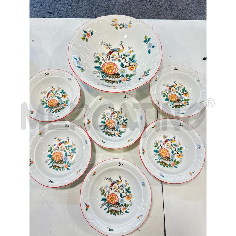 CIOTOLE CERAM FIORI B ROSSO 6PZ+PORTATA | Mercatino dell'Usato Roma rebibbia 1