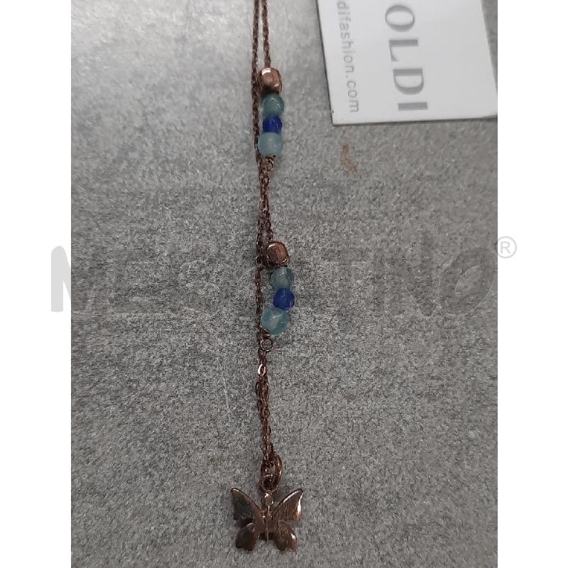 COLLANA AIROLDI ARG CATENINA S PERLINE CELESTI/BLU | Mercatino dell'Usato Roma rebibbia 2