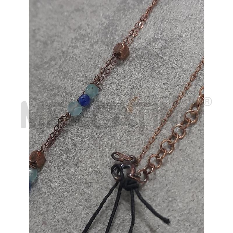 COLLANA AIROLDI ARG CATENINA S PERLINE CELESTI/BLU | Mercatino dell'Usato Roma rebibbia 3