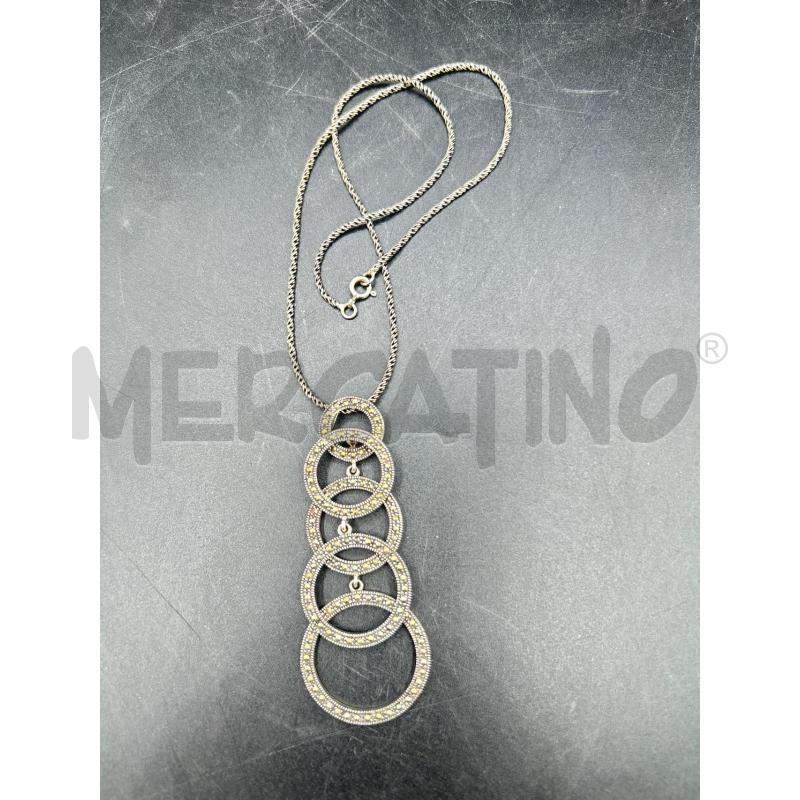 COLLANA ARG PENDENTE 5 ANELLI | Mercatino dell'Usato Roma rebibbia 1