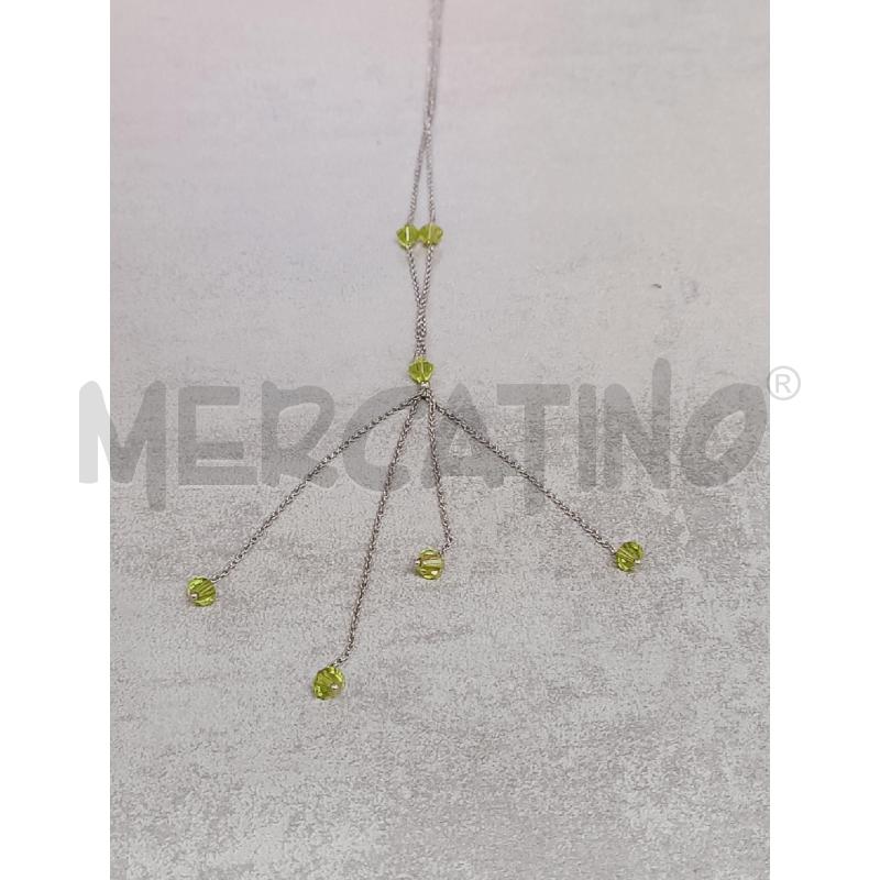 COLLANA CATENINA PEND QUATTRO FILE PIETRE VERDI | Mercatino dell'Usato Roma rebibbia 2