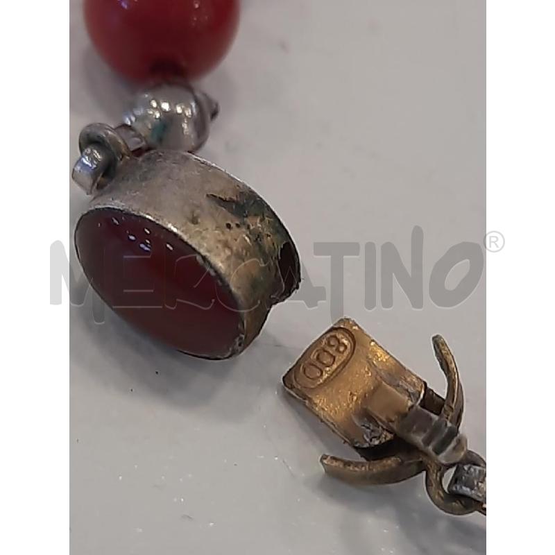 COLLANA CHIUSURA ARG800 SFERE ROSSE SCURE | Mercatino dell'Usato Roma rebibbia 2