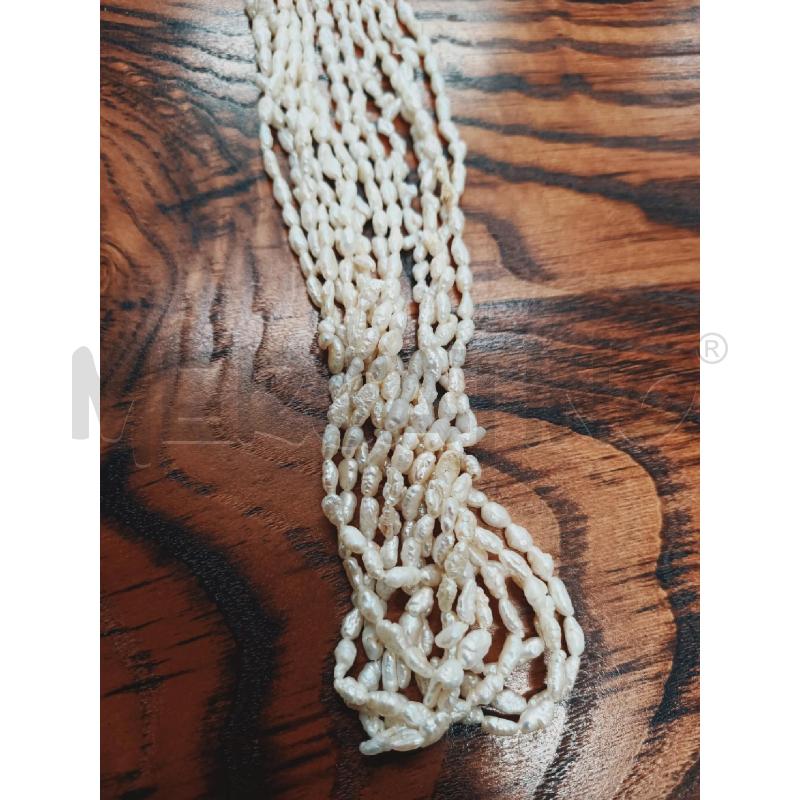 COLLANA CHIUSURA ARG PERLE CHICCO DI RISO MULTI FILO | Mercatino dell'Usato Roma rebibbia 3