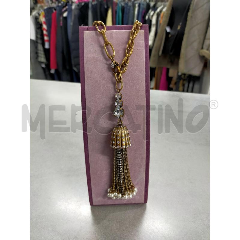 COLLANA CHOKER TWINSET CON STRASS E PERLE GIALLA  | Mercatino dell'Usato Roma rebibbia 1