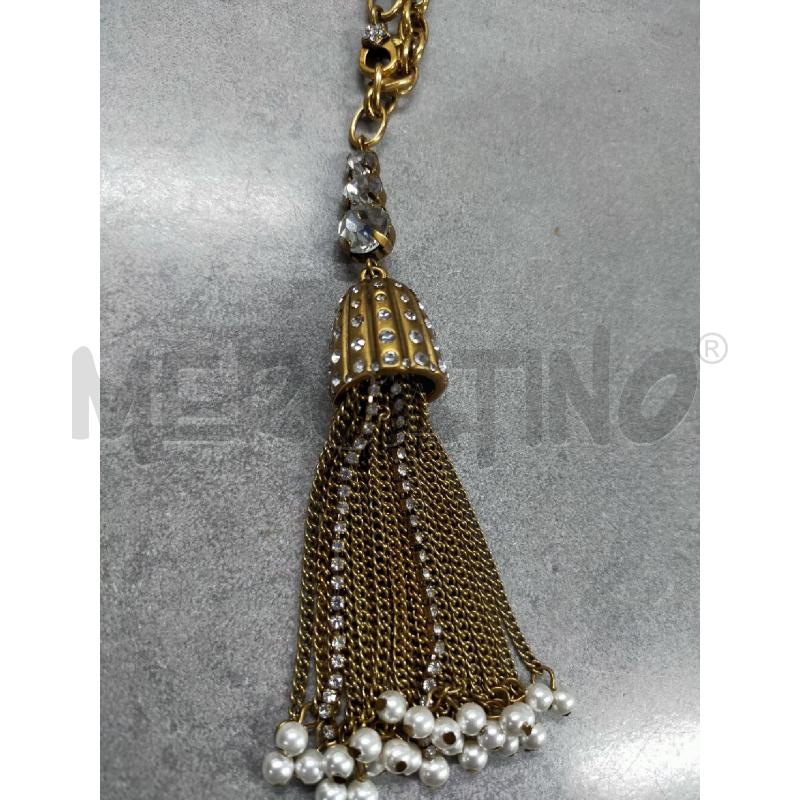 COLLANA CHOKER TWINSET CON STRASS E PERLE GIALLA  | Mercatino dell'Usato Roma rebibbia 3