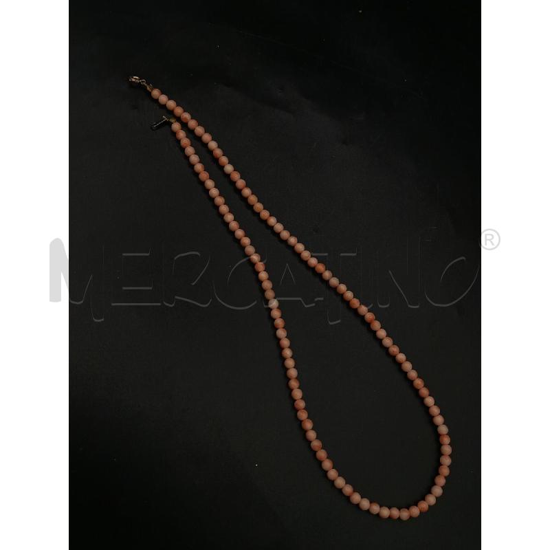 COLLANA CORALLO ROSA CHIUSURA DA RIV CROMATURA 50CM MED | Mercatino dell'Usato Roma rebibbia 1