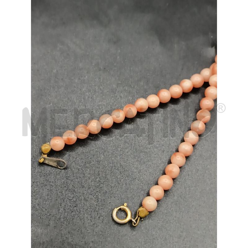 COLLANA CORALLO ROSA CHIUSURA DA RIV CROMATURA 50CM MED | Mercatino dell'Usato Roma rebibbia 2