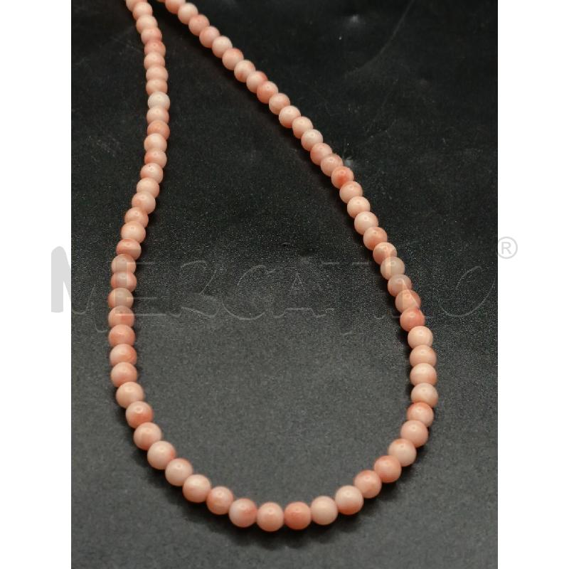 COLLANA CORALLO ROSA CHIUSURA DA RIV CROMATURA 50CM MED | Mercatino dell'Usato Roma rebibbia 3