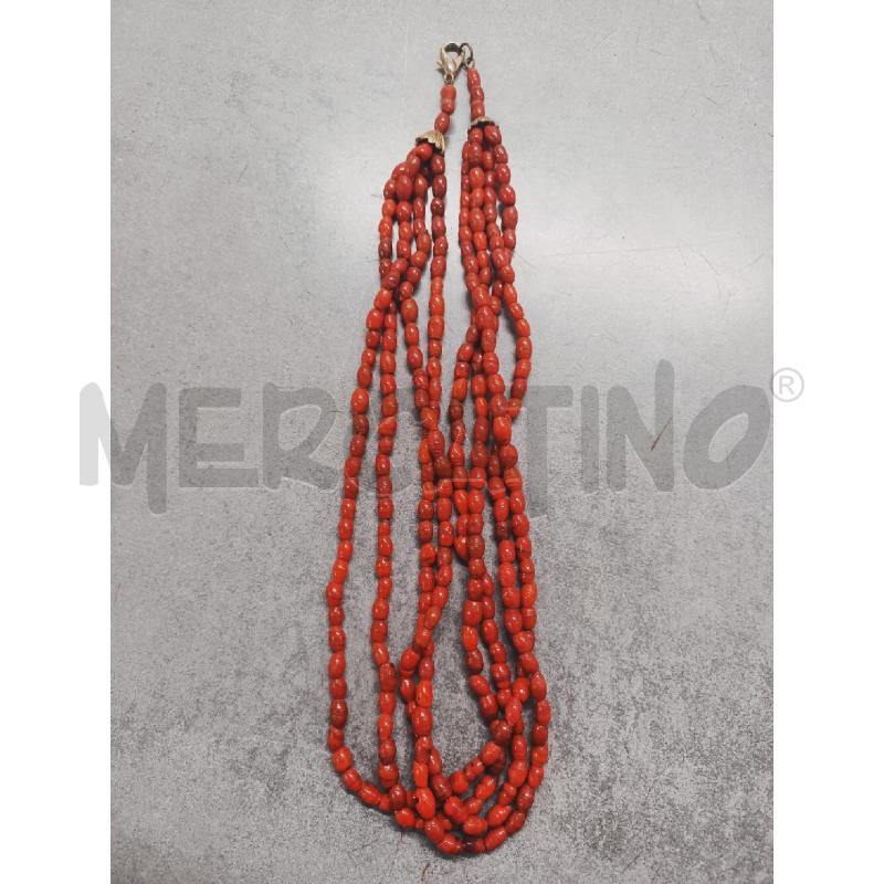 COLLANA CORALLO ROSSO FAGIOLI | Mercatino dell'Usato Roma rebibbia 1