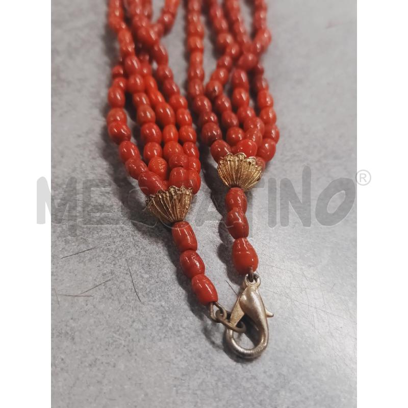 COLLANA CORALLO ROSSO FAGIOLI | Mercatino dell'Usato Roma rebibbia 2