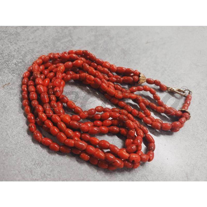 COLLANA CORALLO ROSSO FAGIOLI | Mercatino dell'Usato Roma rebibbia 3
