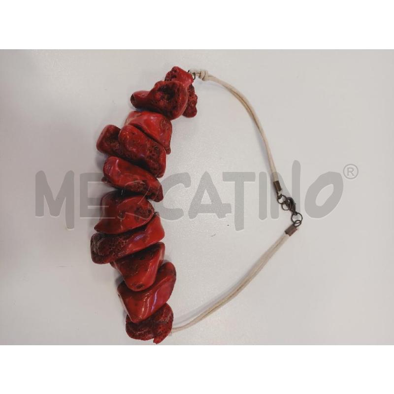 COLLANA CORDA AVANA CENTRALE CORALLO BAMBOO GREZZO | Mercatino dell'Usato Roma rebibbia 1