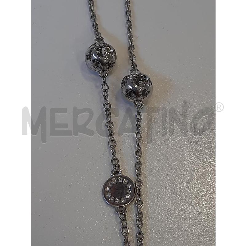 COLLANA CROMO SONAGLIO PENDENTE SFERE CROMO STRASS | Mercatino dell'Usato Roma rebibbia 4