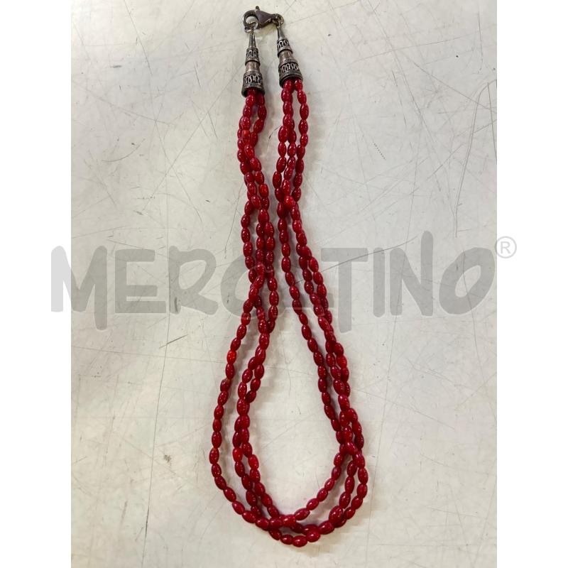 COLLANA ETNICA ARG PERLINE ROSSE  | Mercatino dell'Usato Roma rebibbia 1