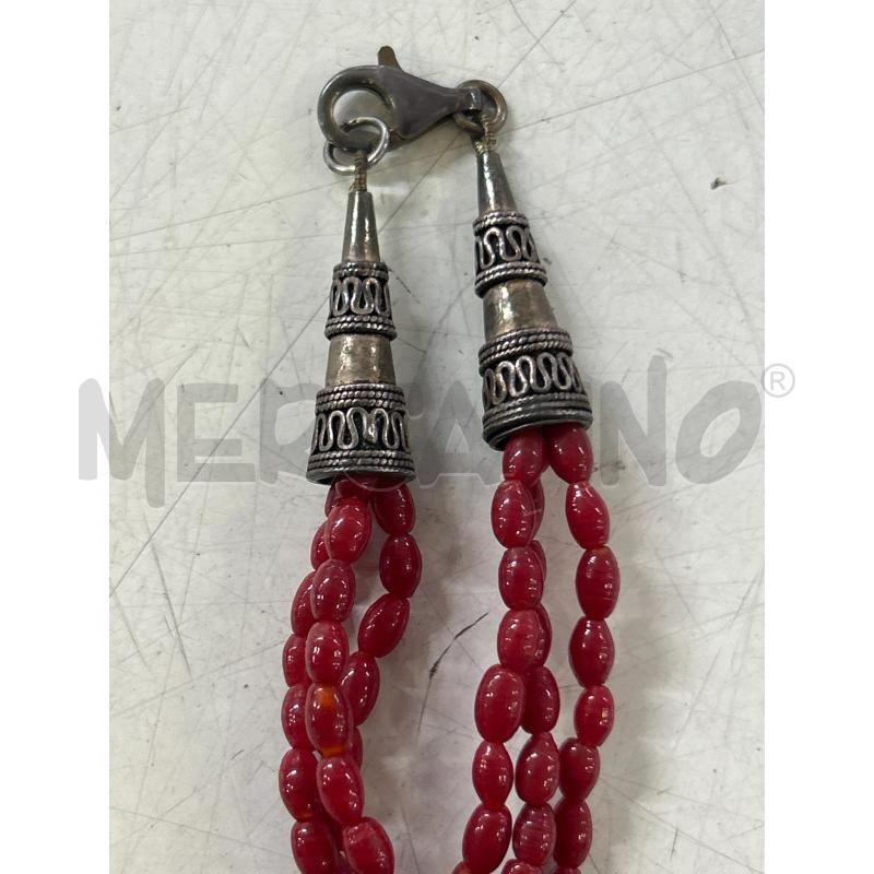 COLLANA ETNICA ARG PERLINE ROSSE  | Mercatino dell'Usato Roma rebibbia 2